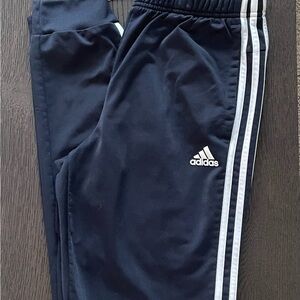 Adidas Big Boys Navy Joggers with White Stripes